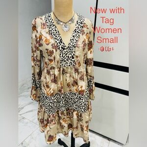 Floral and Animal Print Dress